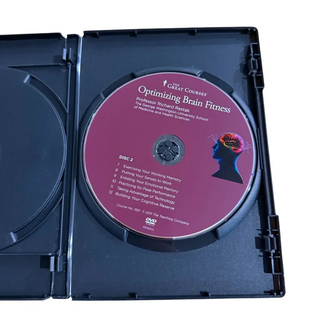 Great Courses Optimizing Brain Fitness Richard Restak DVD Guidebook Complete Set - Picture 4 of 4